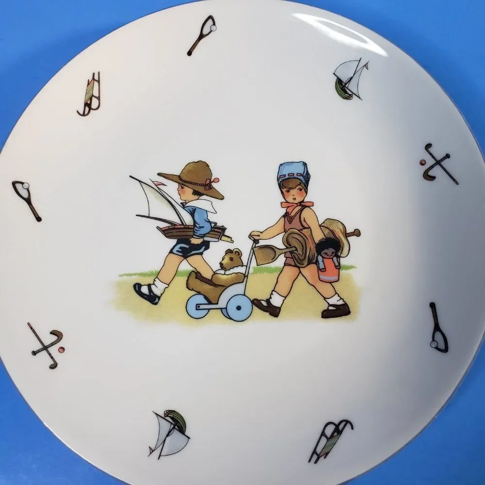 CUTE Pier 1 One Imports Porcelain Nostalgic Children Plates Made in Germany